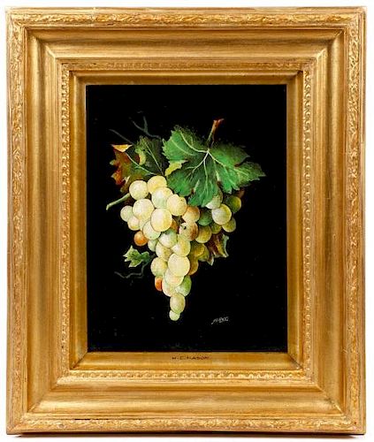 H.E. Mason, "Grapes", British Oil on Canvas