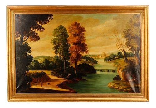 Continental School, Large Landscape with Figures