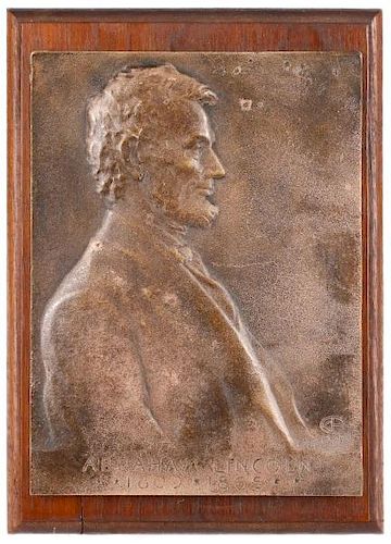 Victor Brenner, Bronze Plaque of Abraham Lincoln