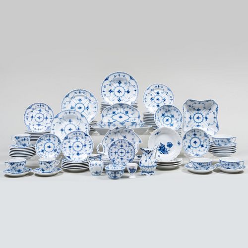 Royal Copenhagen Porcelain Part Service in the 'Blue Lace' Pattern