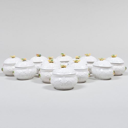 Set of Twelve Italian Porcelain Pot de CrÃ¨me