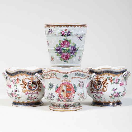Group of Three Samson Porcelain Cache Pots