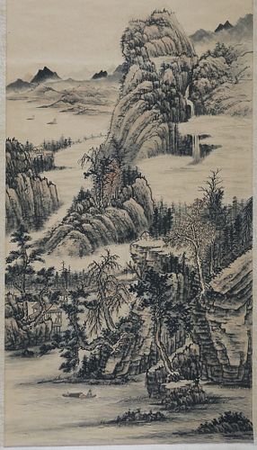 Chinese Scroll Painting, Landscape