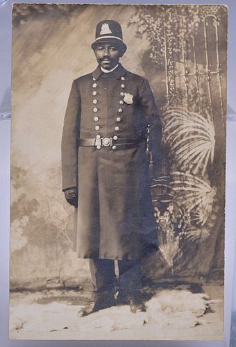 Black Policeman Real Photo Postcard