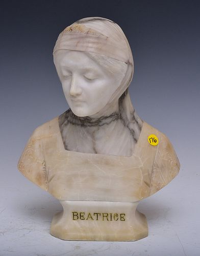 Italian Alabaster Bust of "Beatrice"
