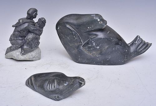Inuit Carved Stone Figures (3)