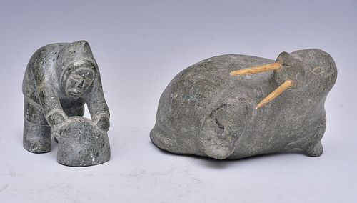 Inuit Carved Stone Figures (2)