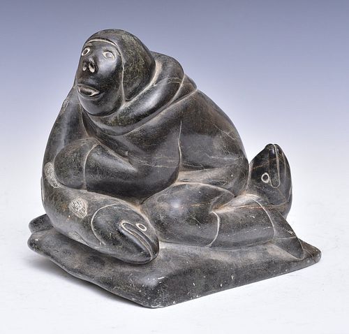 Thomassie Tookalook Inuit Carved Stone Figure