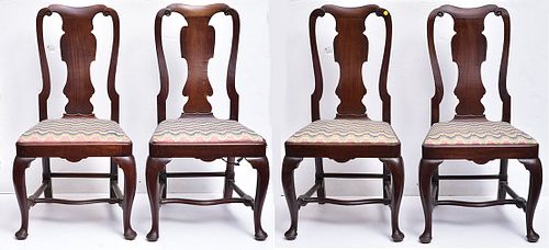 Set of Four Queen Anne Dining Chairs