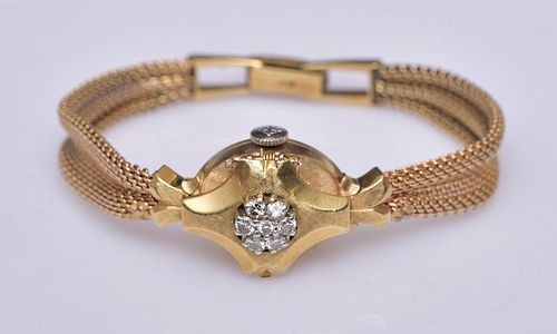 14k Gold Jurgensen Diamond Ladies Wrist Watch