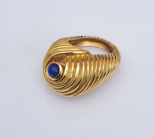 18k Gold Lapis Ring