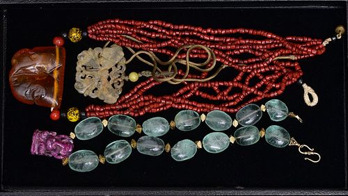 Amber, Jade and Crystal Necklaces