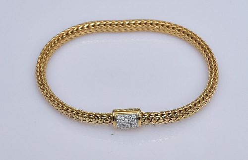 18k Gold Bracelet with Diamond Clasp