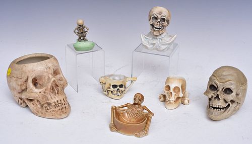 German Porcelain Skull Group
