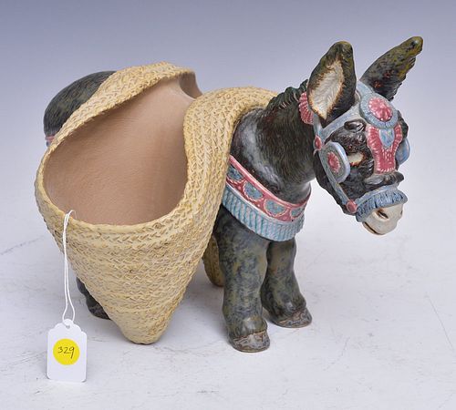 Lladro Porcelain Donkey with Saddle Pack