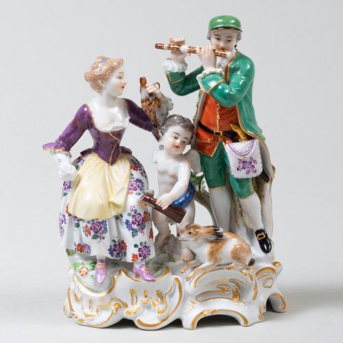 Meissen Porcelain Hunting Figure Group