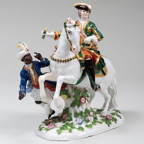 Meissen Porcelain Equestrian Figure Group