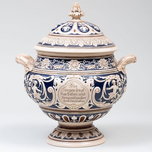 German Renaissance Style Earthenware Tureen and Cover