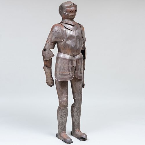 Continental Engraved Metal Suit of Armor
