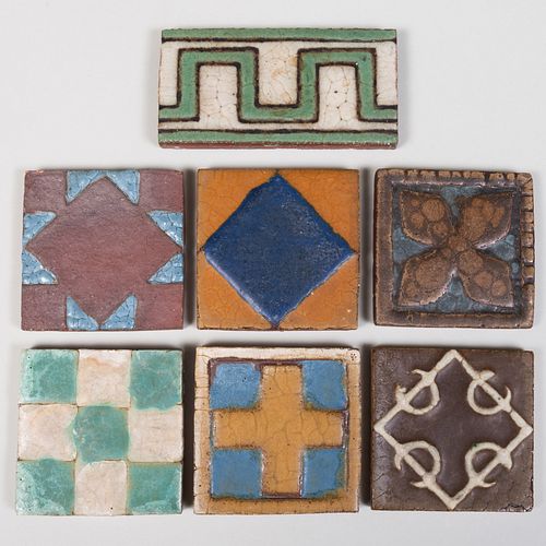 Group of Seven Grueby Pottery Tiles