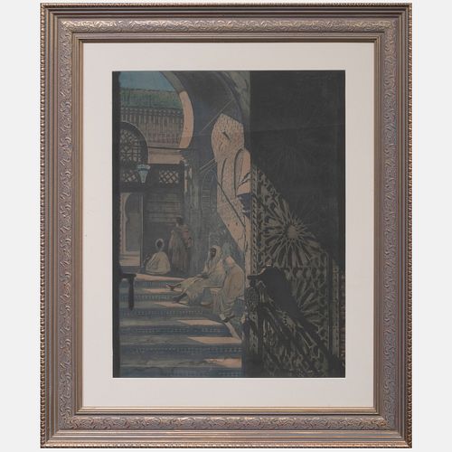 Almery Lobel-Riche (1880-1950): Dans les escaliers de la Medersah Yousfia Ã  Marrakech