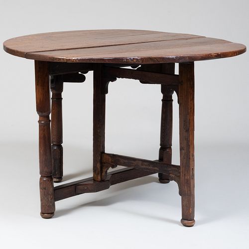 William and Mary Style Oak Gateleg Table 
