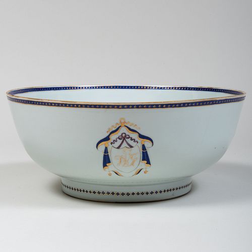 Chinese Export Armorial Punch Bowl