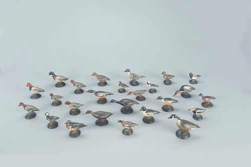 Complete Set of Twenty-Five Miniature Waterfowl, A. Elmer Crowell (1862-1952)