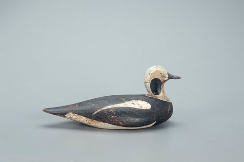 Turned-Head Long-Tail Drake Decoy, Orlando "Os" Bibber (1882-1970)