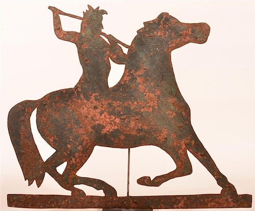Indian on Horse Back Silhouette Weathervane.
