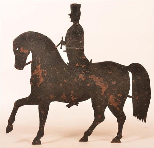 Horse and Rider Silhouette Weathervane.
