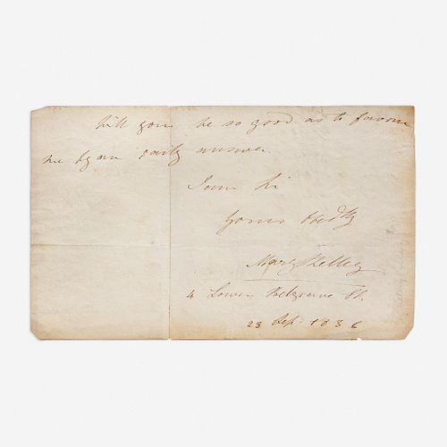 [Autographs & Manuscripts] [Shelley, Mary] Rossetti, Lucy Madox Mrs. Shelley