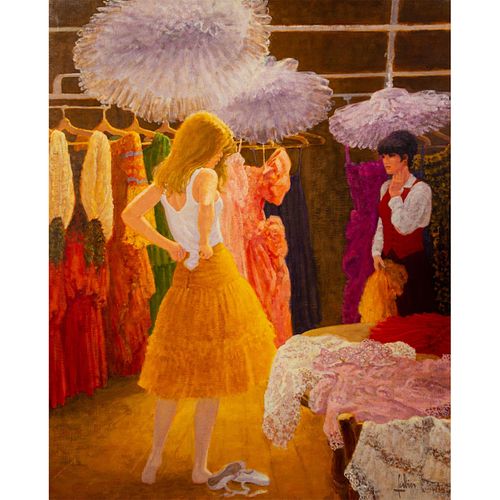 Louis Fabien (b. 1924), Oil On Canvas, Choix D'un Costume