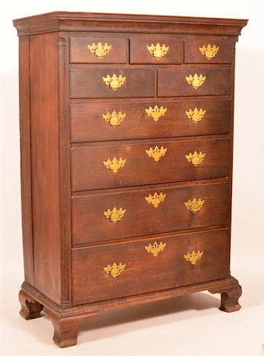 Virginia Chippendale Walnut Tall Chest.