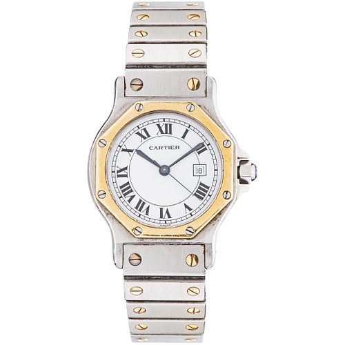 CARTIER SANTOS OCTAGON LADY WATCH IN STEEL AND 18K YELLOW GOLD Movement: automatic | RELOJ CARTIER SANTOS OCTAGON LADY EN ACERO Y ORO AMARILLO DE 18K 