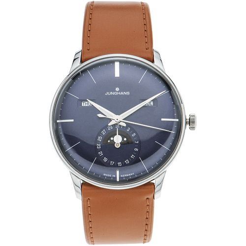 JUNGHANS MEISTER KALENDER MOON PHASE WATCH IN STEEL REF. 027/4906.01  Movement: automatic | RELOJ JUNGHANS MEISTER KALENDER MOON PHASE EN ACERO REF. 0