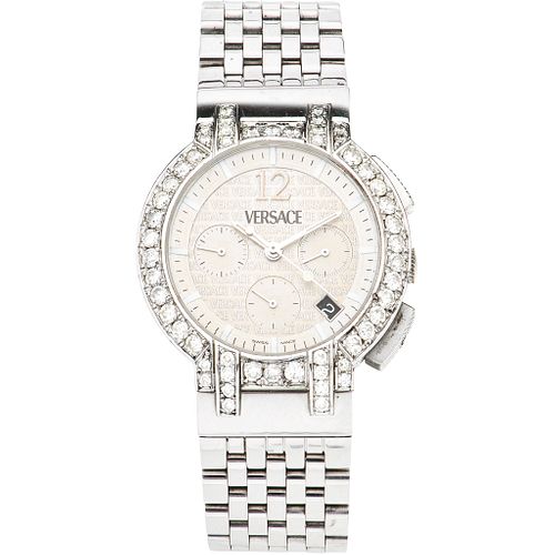 VERSACE MADISON SPORTY CHRONOGRAPH WATCH WITH DIAMONDS IN STEEL REF. BLC99 Movement: automatic | RELOJ VERSACE MADISON SPORTY CHRONOGRAPH CON DIAMANTE