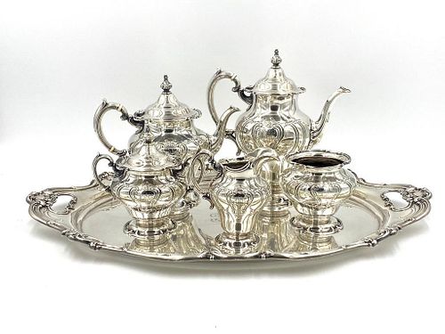 Gorham Chantilly Sterling Tea Service and Tray