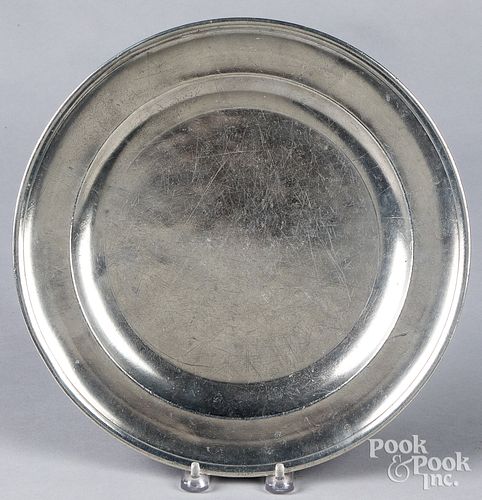Hartford Connecticut pewter charger, ca. 1800