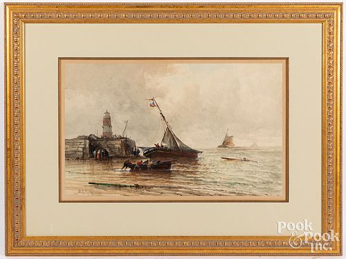 Samuel A. Mulholland, watercolor coastal scene