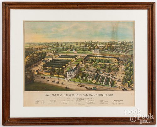 Color lithograph of Jarvis U.S. Genl. Hospital