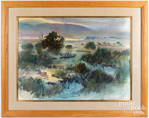 Arturo Chavez, watercolor Western landscape