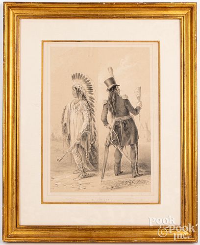 Native American lithograph, after Catlin
