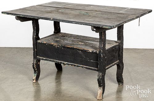 Painted bench table, late 19th c.