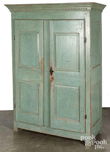 Painted pine armoire 19th c.