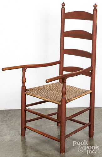 Painted ladderback armchair, early 19th c.