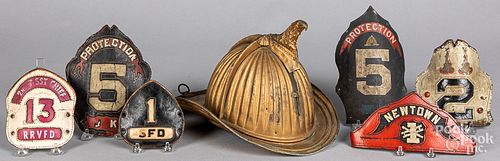 Cairns tin fire helmet, late 19th c./early 20th c.