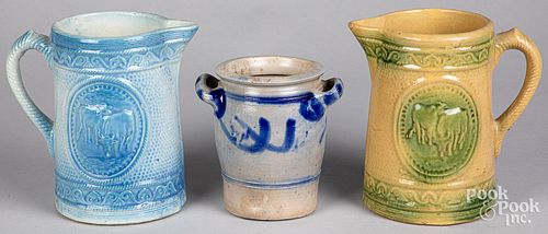 Two stoneware pitchers, ca. 1900