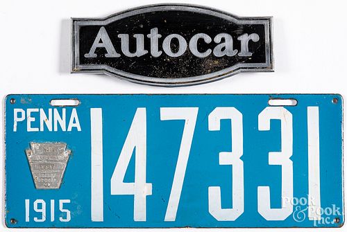 1915 enameled Pennsylvania license plate