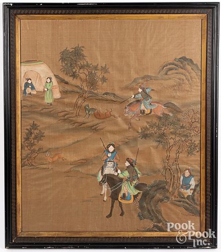 Large Chinese painting on silk